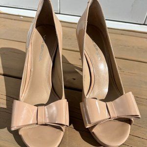 Via Spiga Womens Beige Italian Leather Bow